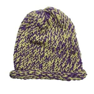 Hand knit crochet beanie